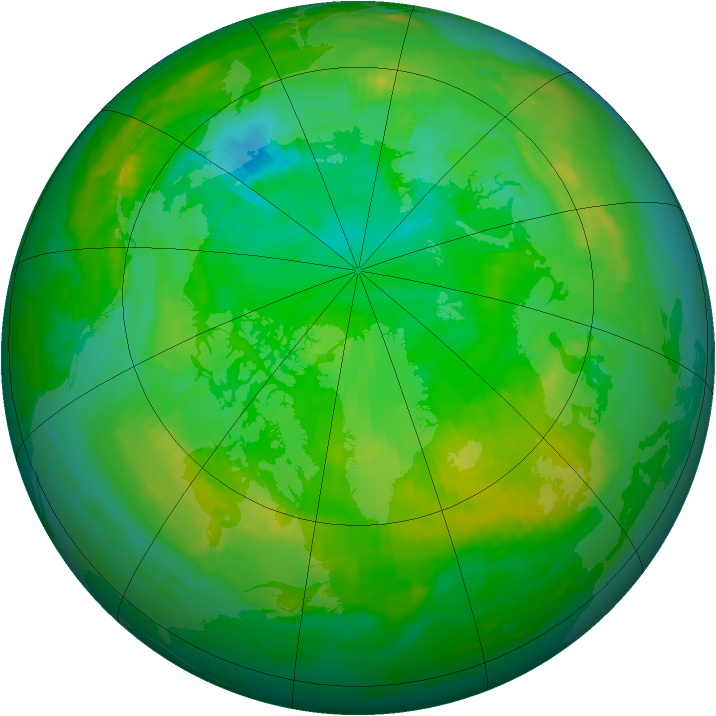 Arctic ozone map for 20 July 1985